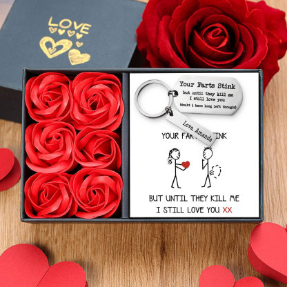 Your Farts Stink But I Love You Keychain Personalised Funny Couple Gift-Jessemade AU