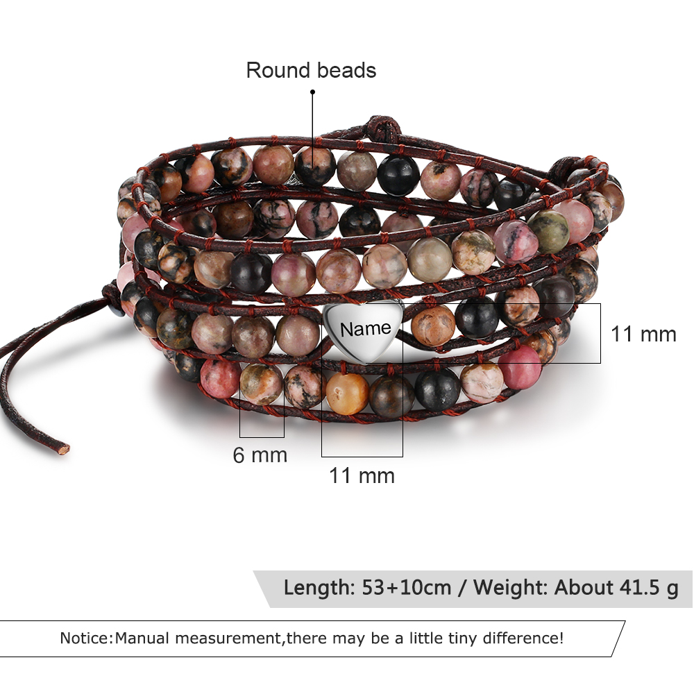 Personalised Multi-loop Stacking Bracelet Round Beads Men's Bracelet Gifts For Him-Jessemade AU