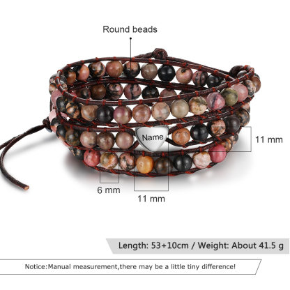 Personalised Multi-loop Stacking Bracelet Round Beads Men's Bracelet Gifts For Him-Jessemade AU