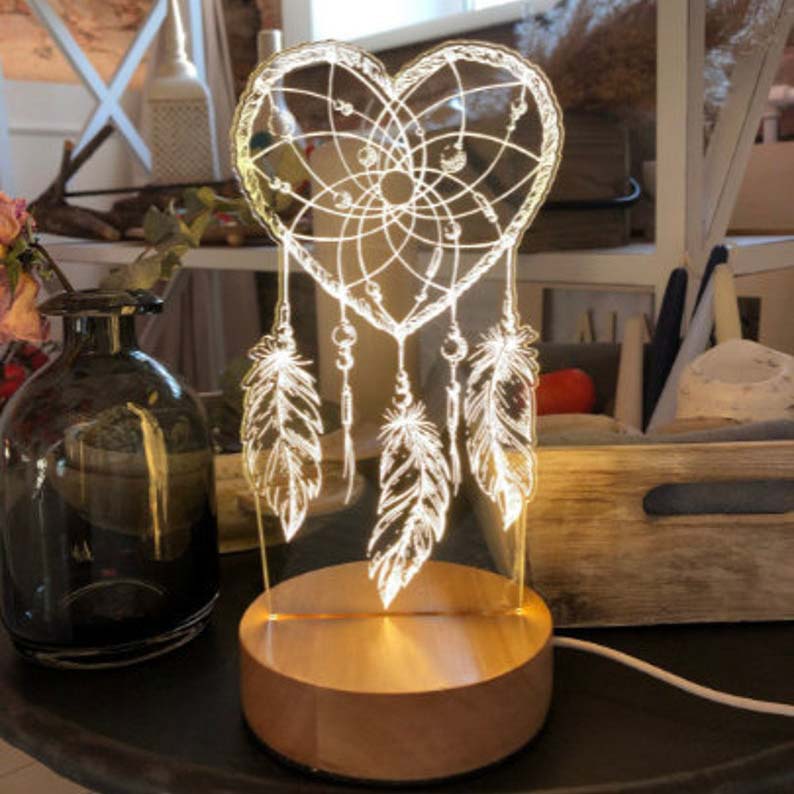 Personalised Dream Catcher Night Light Custom Name Gifts For Kids-Jessemade AU