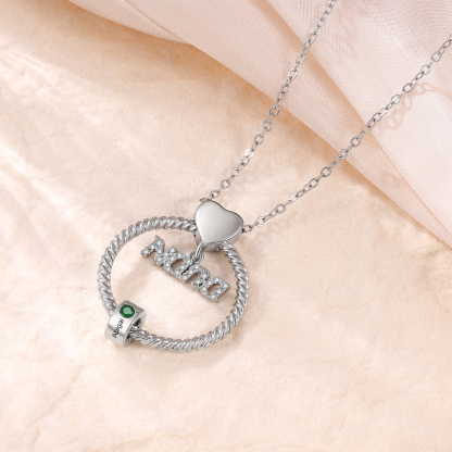 1 Name - Personalised Nana Necklace Custom Names & Birthstones Circle Pendant Necklace Gift for Grandma Nana-Jessemade AU