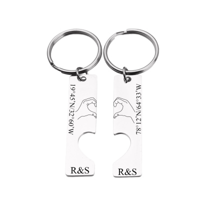 Personalised Couple Keychain Set Customised Letters & Text Matching Keyring Valentine's Day Gift for Couples-Jessemade AU