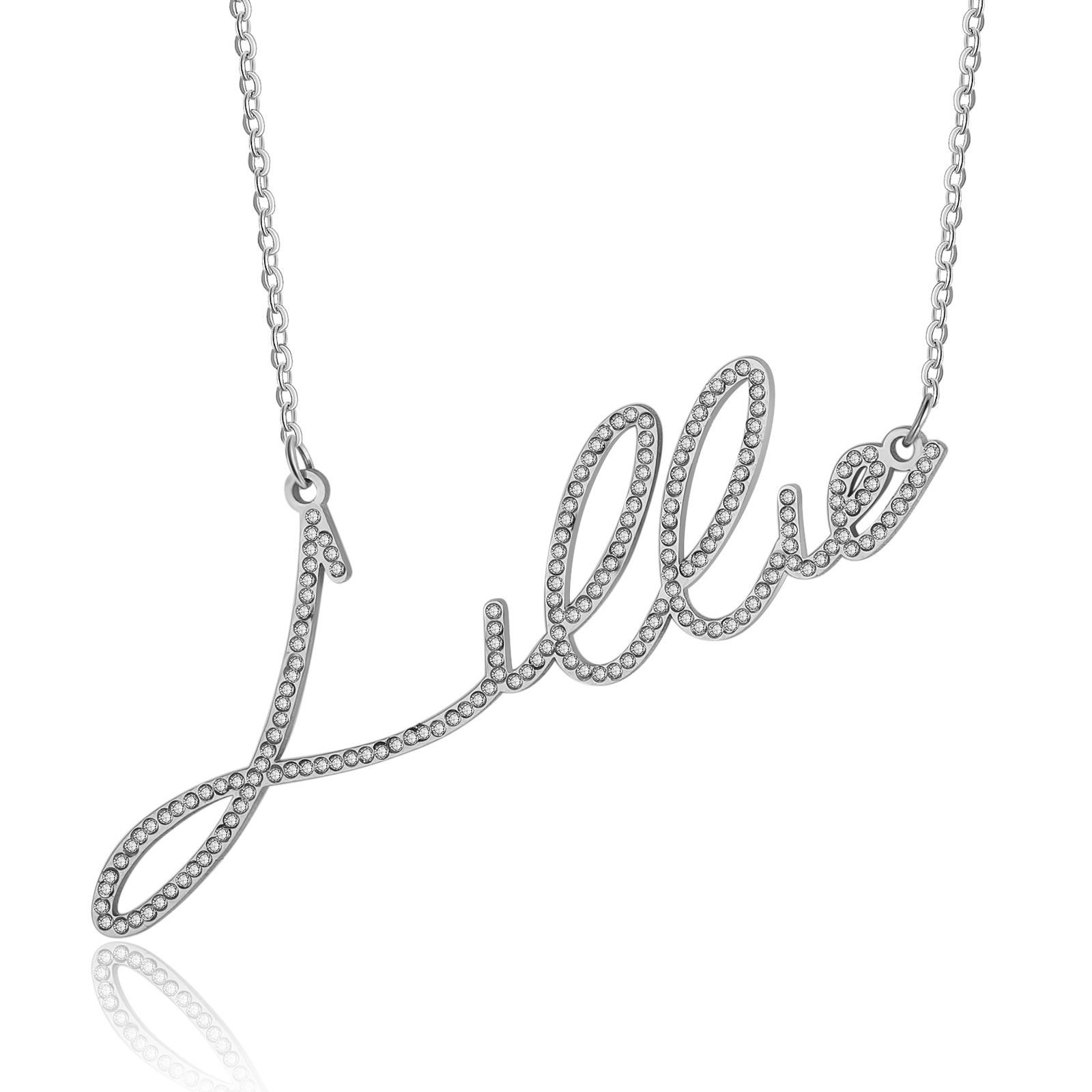Sparking Name Necklace Personalised Name Necklace With Cubic Zirconia-Jessemade AU