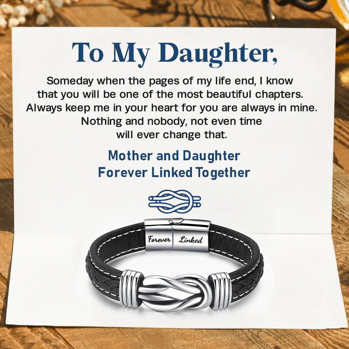 Mother and Daughter Infinity Knot Leather Bracelet Inspirational Christmas Gifts For Daughter