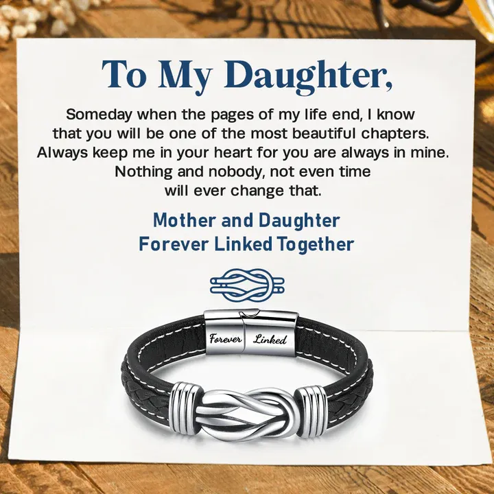 Mother and Daughter Infinity Knot Leather Bracelet Inspirational Christmas Gifts For Daughter-Jessemade AU