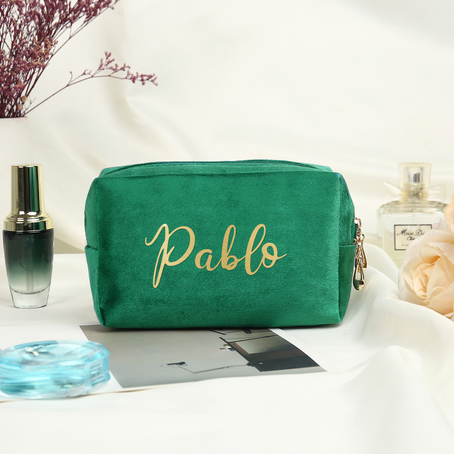 Personalised Name Cosmetic Bag Zipper Makeup Bag Jewelry Storage Bag Gifts for Ladies Girls-Jessemade AU