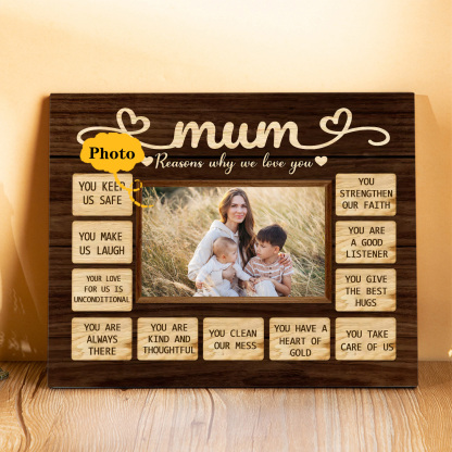 Personalised Photo Wooden Plaque Home Decoration Gifts for Mom/Mum - Reasons Why We Love You-Jessemade AU