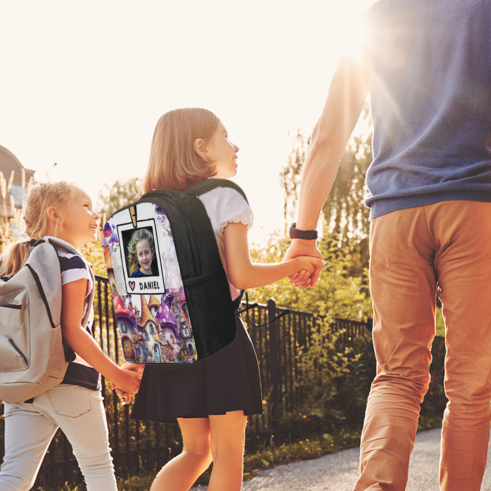 Personalised School Bag Custom Name And Photo Schoolbag Castle Backpack for Kids-Jessemade AU