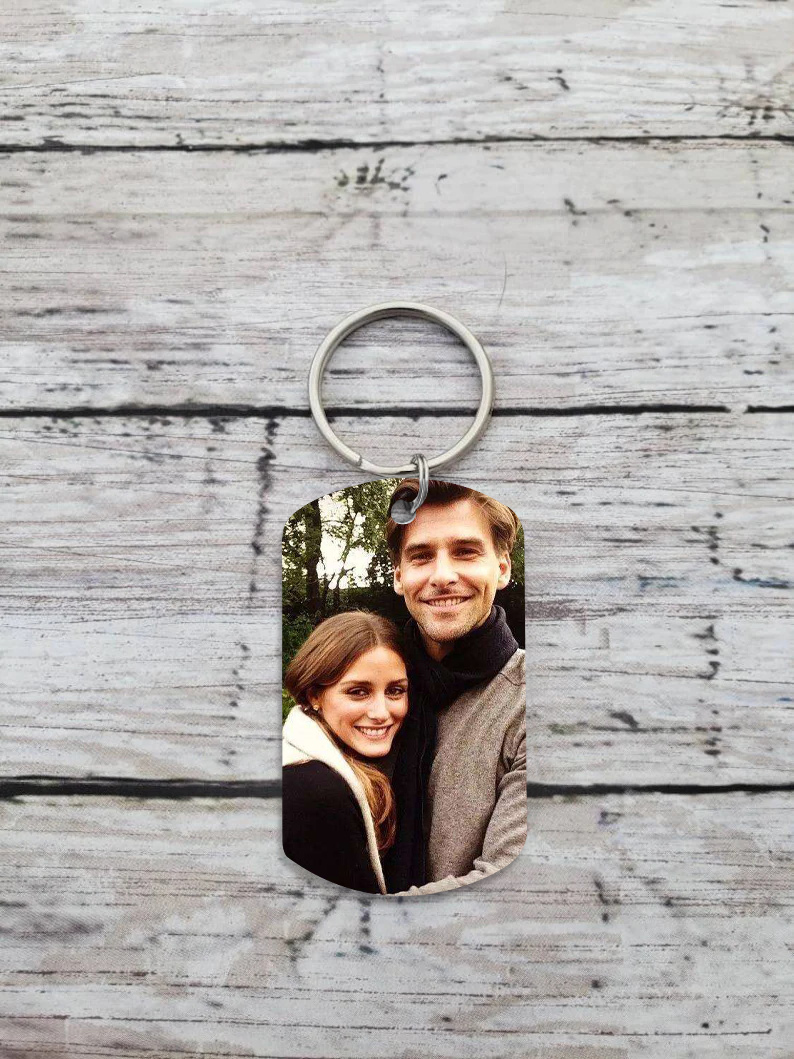 Personalised Photo Keychain with Name for Couple "Drive Safe I Need You Here with Me"-Jessemade AU