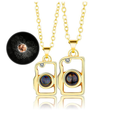 Personalised 100 Languages "I Love You" Heart Projection Necklace Custom Photo Gifts For Her-Jessemade AU