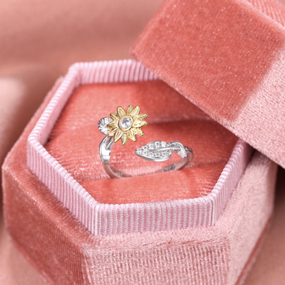 You are My Sunshine Sunflower Heart Ring-Jessemade AU