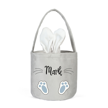 Personalised Bunny Tote Bag Custom Name Bunny Basket Bucket Bag Easter Gifts-Jessemade AU