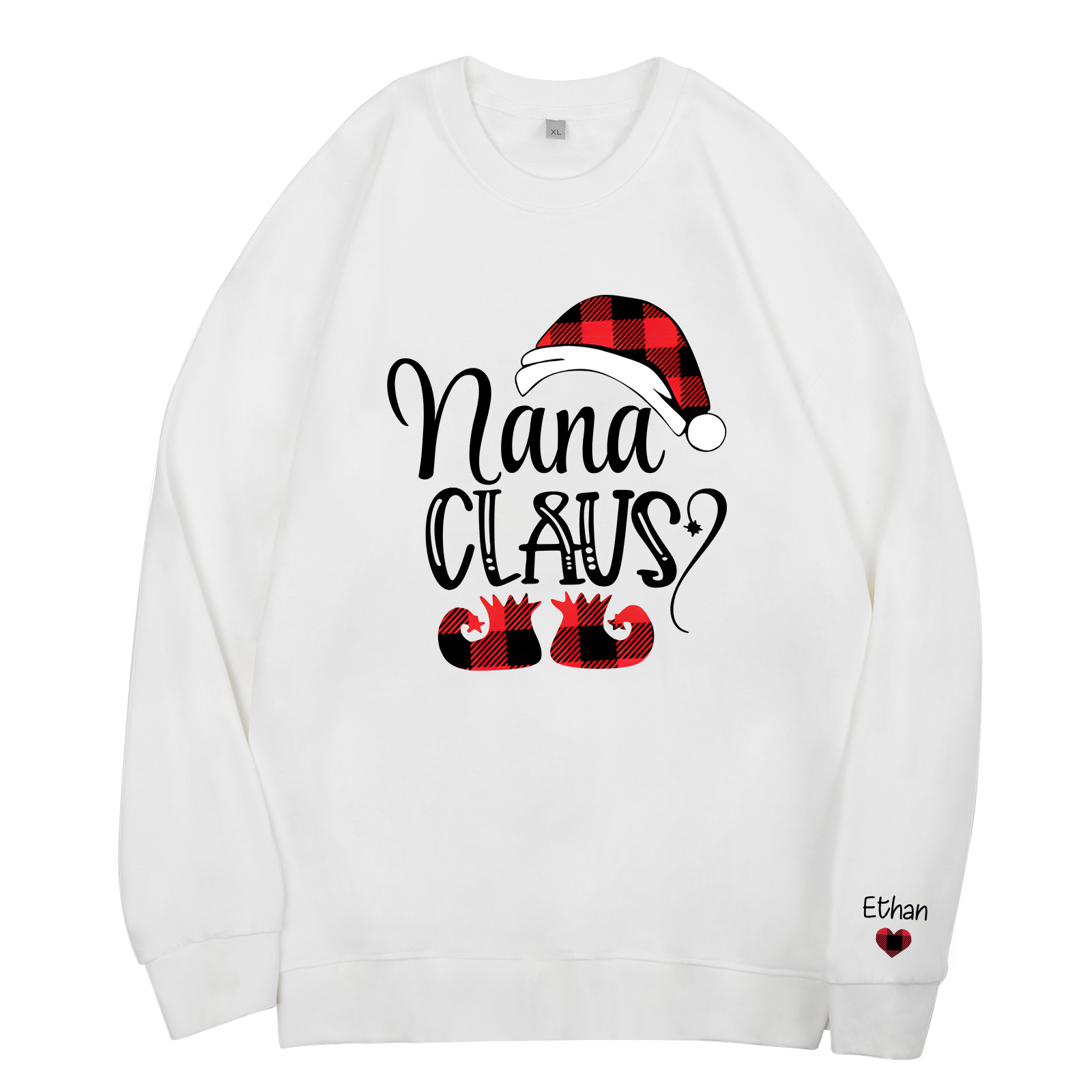 1 Name - Personalised Christmas Sweatshirt Custom Name & Text Sweatshirt Nana Claus Sweatshirt Gift for Family -Jessemade AU