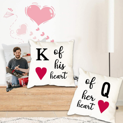 2 pcs Personalised Couple Pillow Case Engrave Photo Pillow Cover Sweet Gift For Her Him-Jessemade AU