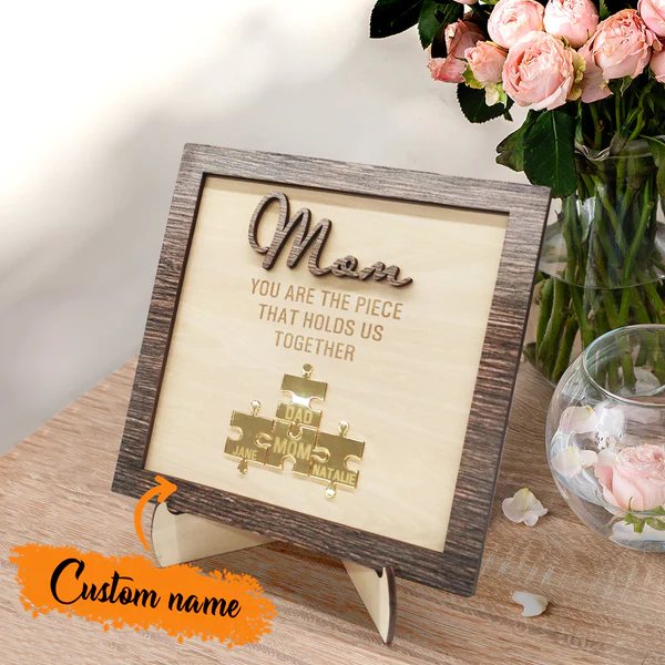 Personalised Mom Puzzle Sign Engrave 5 Names You Are the Piece That Holds Us Together Mother's Day Gift-Jessemade AU