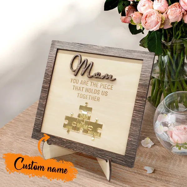 Personalised Mom Puzzle Sign Engrave 5 Names You Are the Piece That Holds Us Together Mother's Day Gift-Jessemade AU