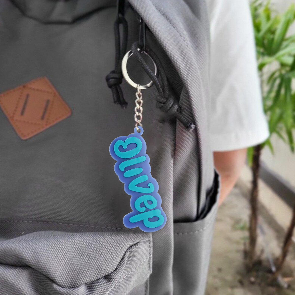 Customise 1 Name Keychain Blue Keychain Back to School Gifts for Kids-Jessemade AU