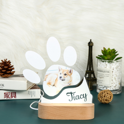 Personalised Dog Footprints Home Decoration Lamp With Custom Name Night Light Kid's Bedroom Decor Children's LED Light-Jessemade AU