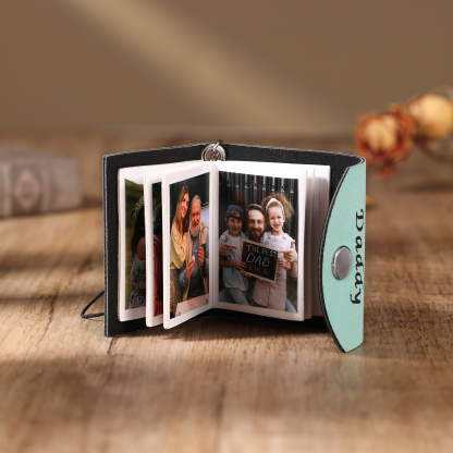 5 Photos - Personalised Mini Album Keychain Customised Photo & Name Leather Keychain Romantic Gift for Her-Jessemade AU