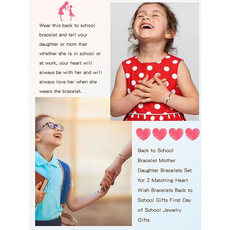 2 Pcs Back To School Butterfly Bracelet Set, Adjustable Bracelets Gift With Gift Card Set For Kids-Jessemade AU