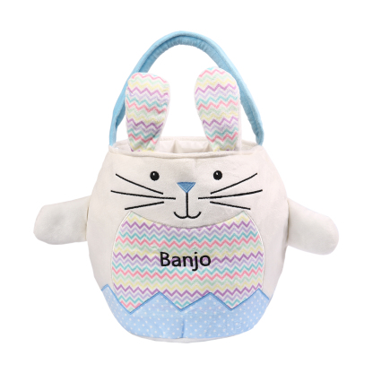 Personalised Bunny Tote Bag Customised with Name Bunny Bucket Bag Easter Gifts-Jessemade AU