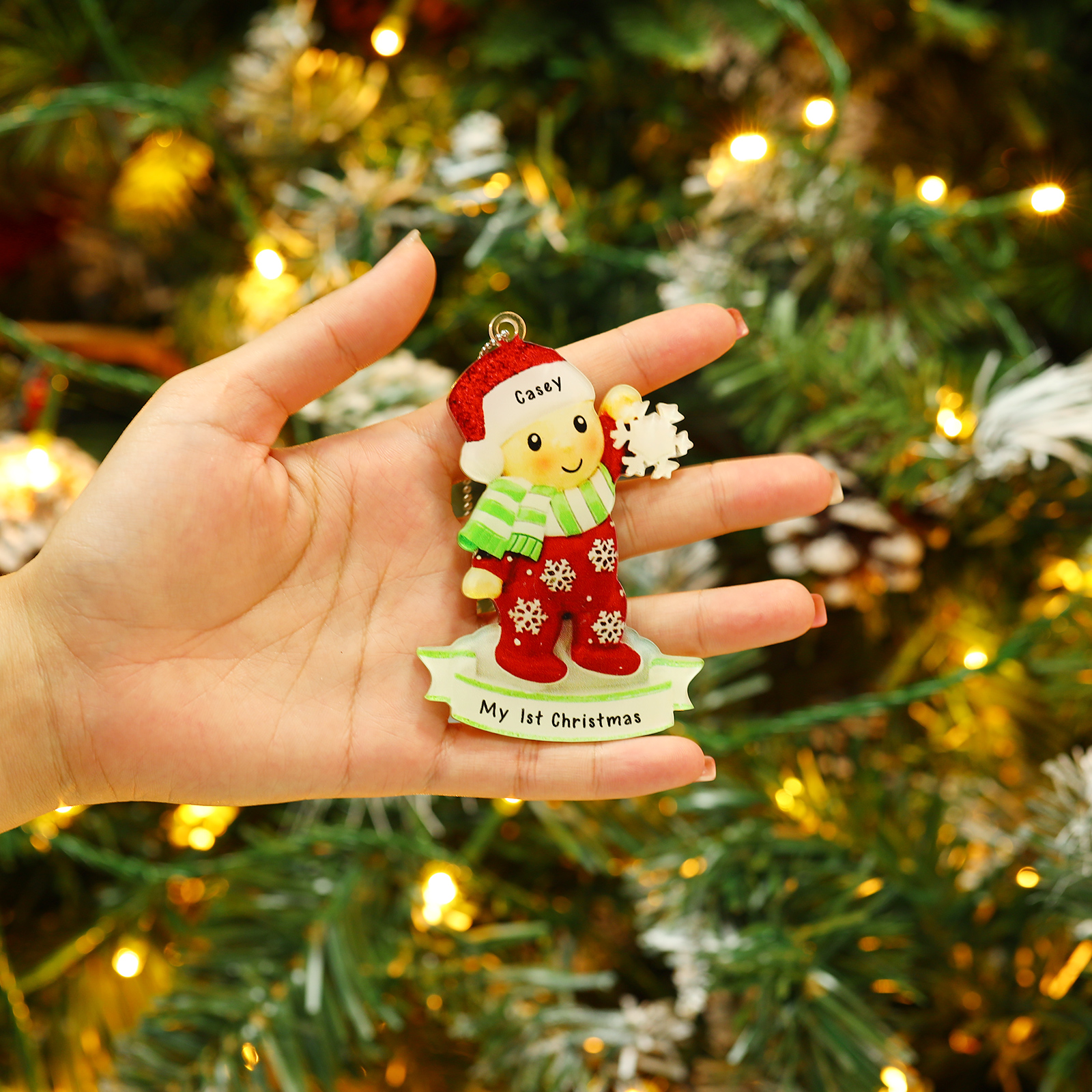 My First Christmas Personalised Acrylic Christmas Ornament Customised Name & Text Hanging Ornaments Christmas Gift for Boys Girls Babies-Jessemade AU