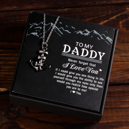 Personalised Pirate Ship Anchor Necklace Engrave 2 Names Necklace For Dad-Jessemade AU