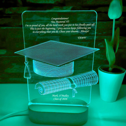 Graduation Gifts Personalised 7 Colours Changing Bachelor Cap Night Light-Jessemade AU