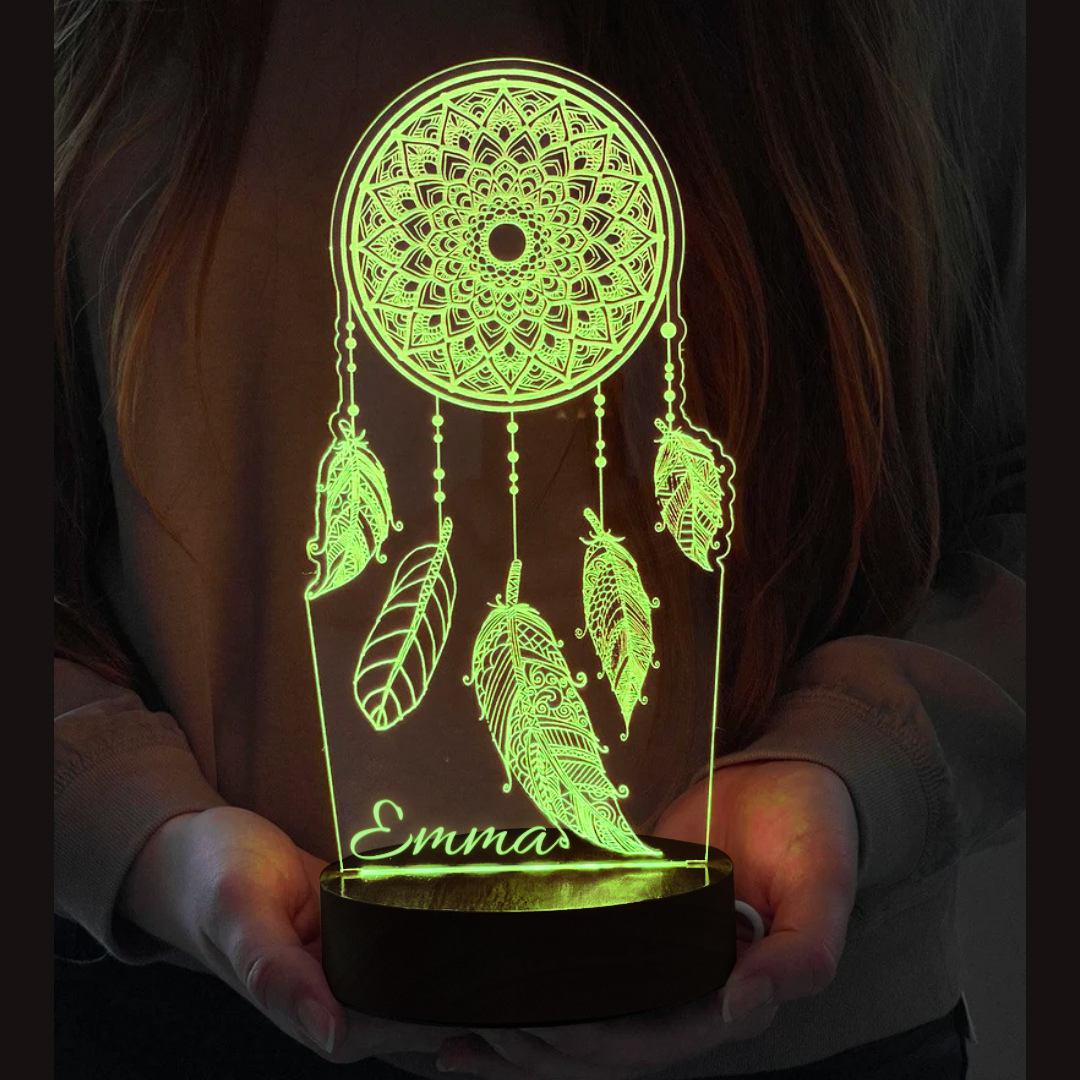 Personalised Dream Catcher Night Light Custom Name Gifts For Kids-Jessemade AU