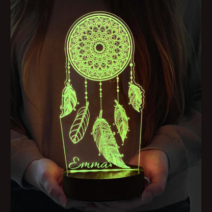 Personalised Dream Catcher Night Light Custom Name Gifts For Kids-Jessemade AU
