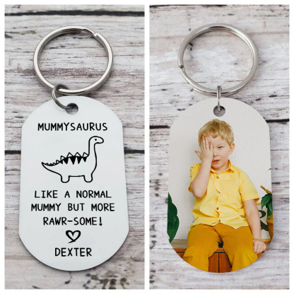 Personalised Mummysaurus Keychain Custom Photo & Name Keychain Gifts - Like A Normal Mummy But More Rawr-Some-Jessemade AU