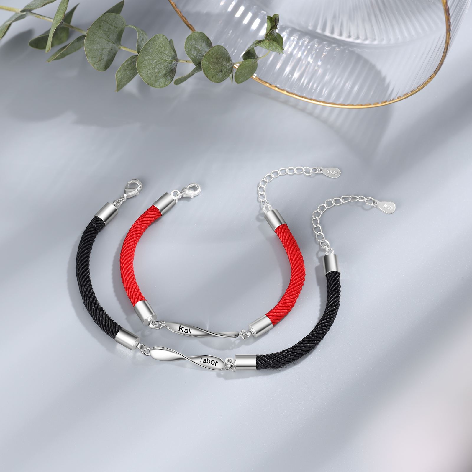 Personalised Braided Couple Bracelet Gifts For Her or Him-Jessemade AU