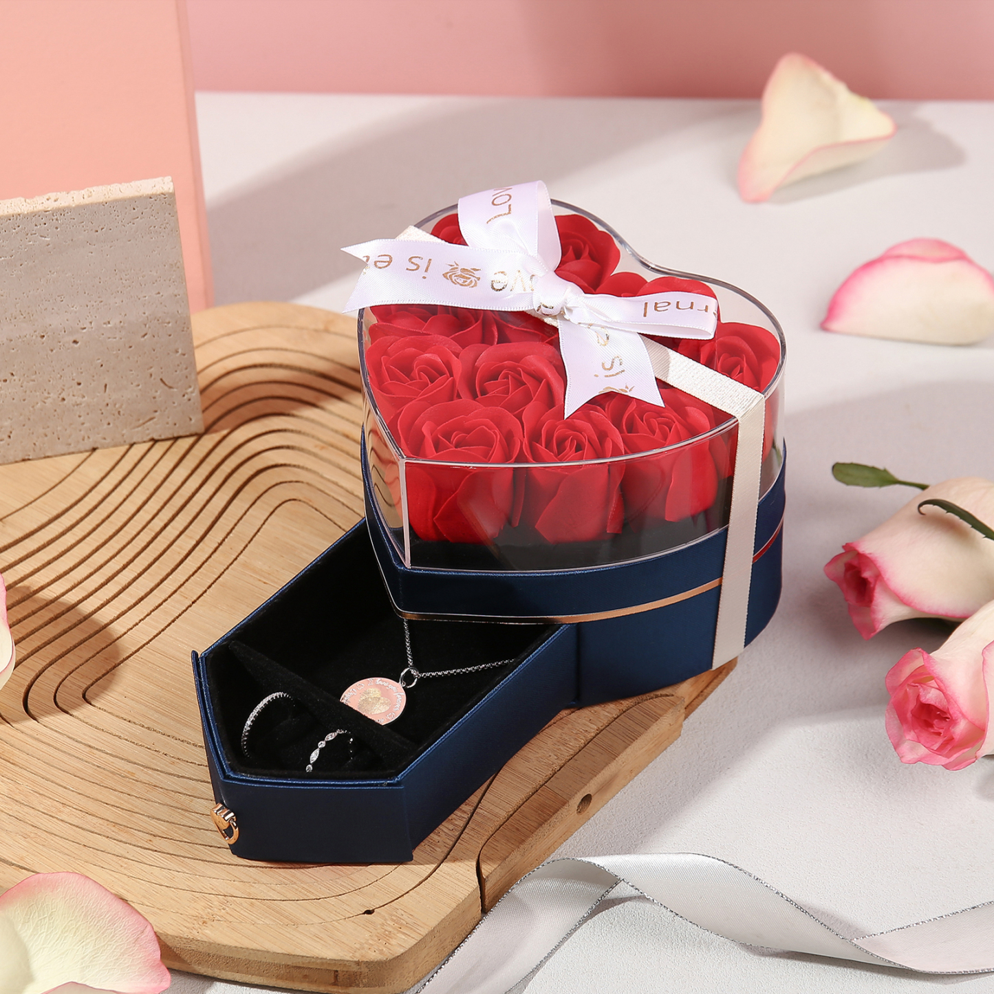 Rose Exquisite Jewelry Box Storage Box Valentine's Day Gift Packaging Box-Jessemade AU