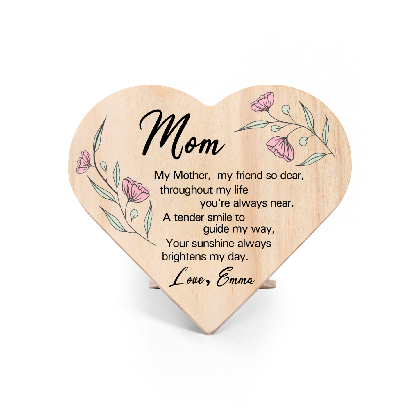 To My Mom Personalised Wooden Heart Keepsake Desktop Ornament "For all the times I forgot to thank you" Mothers Gifts-Jessemade AU