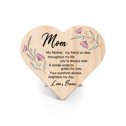 To My Mom Personalised Wooden Heart Keepsake Desktop Ornament "For all the times I forgot to thank you" Mothers Gifts-Jessemade AU