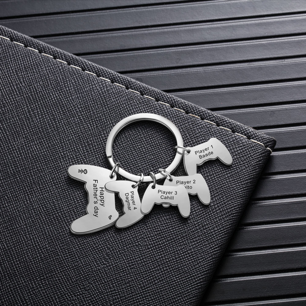Personalised Keychain Engraved 4 Names Keychain Gifts For Him-Jessemade AU