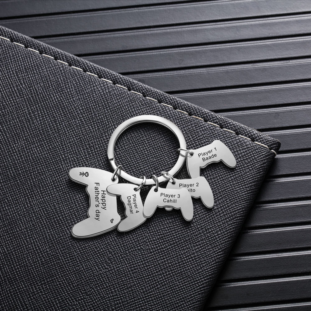Personalised Keychain Engraved 4 Names Keychain Gifts For Him-Jessemade AU