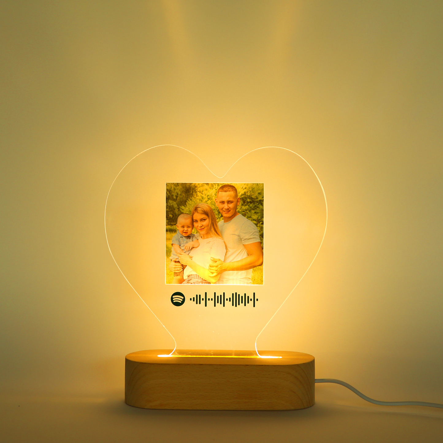 Personalised Spotify Code Photo Heart LED Night Light-Jessemade AU