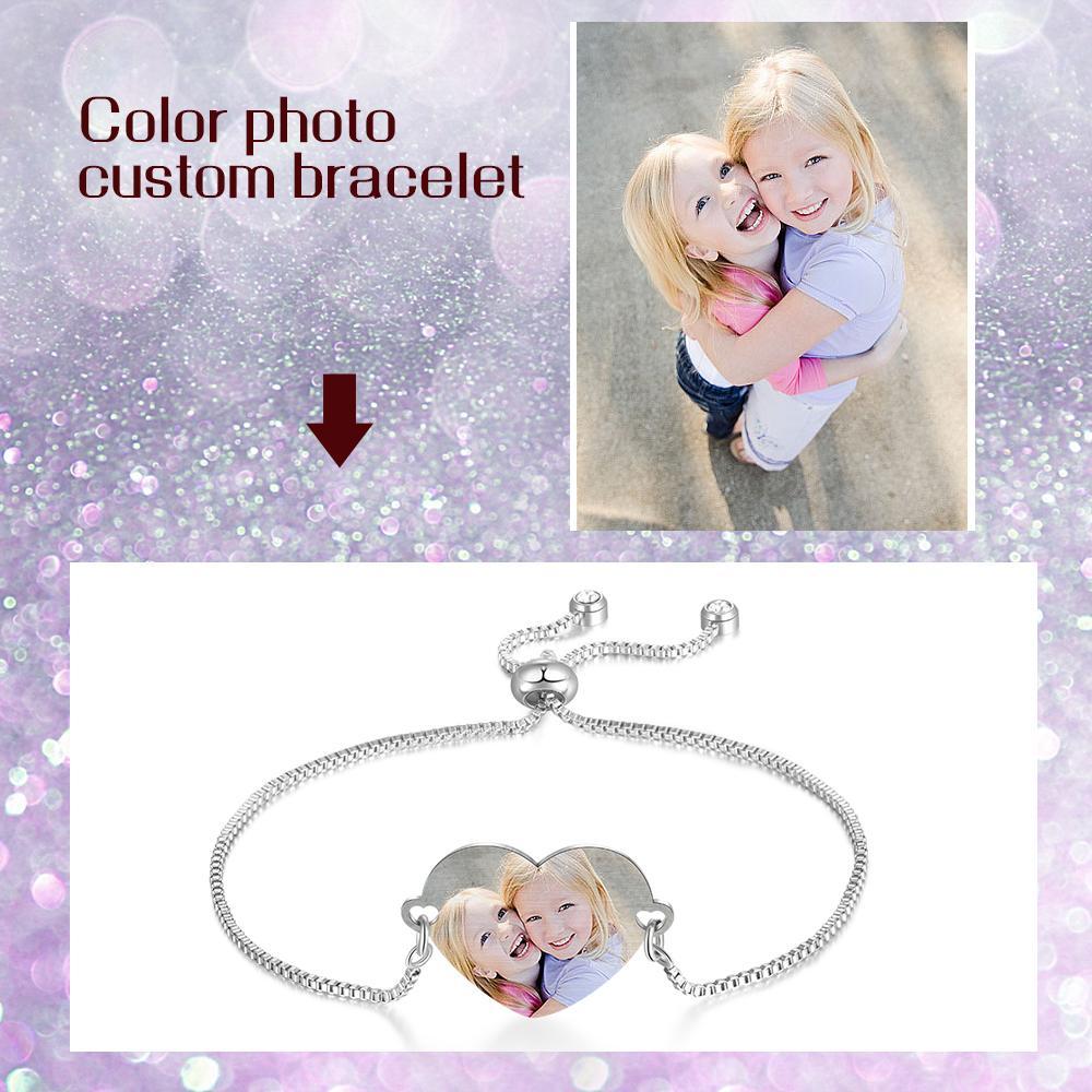 Personalised Heart Photo Bracelet Custom Photo Bracelet Gifts For Her-Jessemade AU