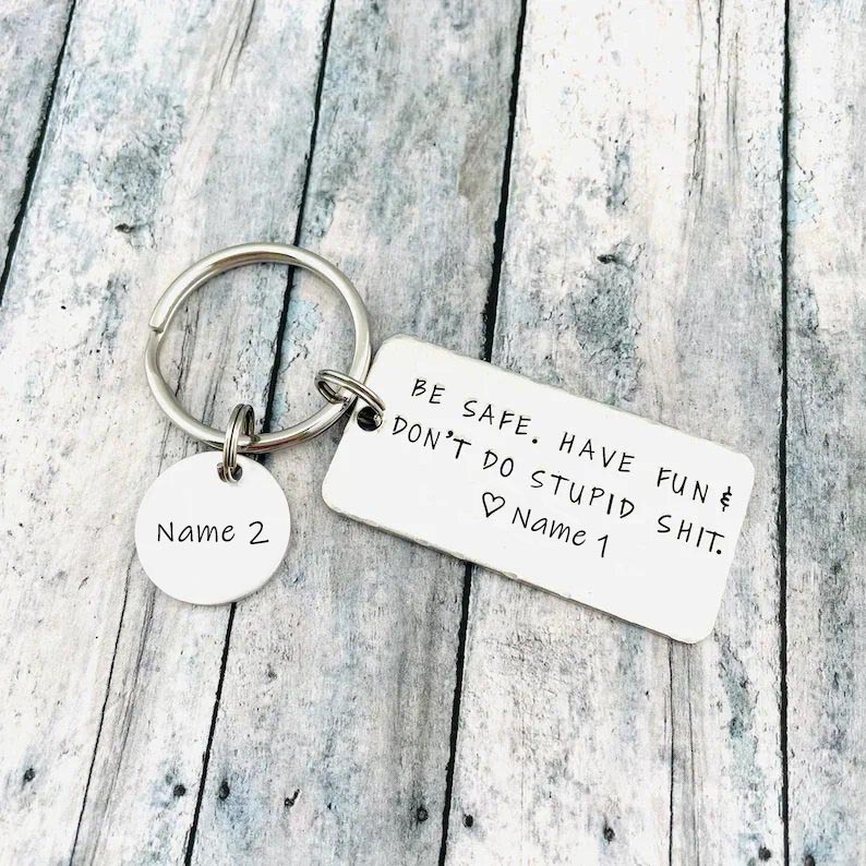 Personalised Don't Do Stupid Love Your Name Keychain for Teenager-Jessemade AU