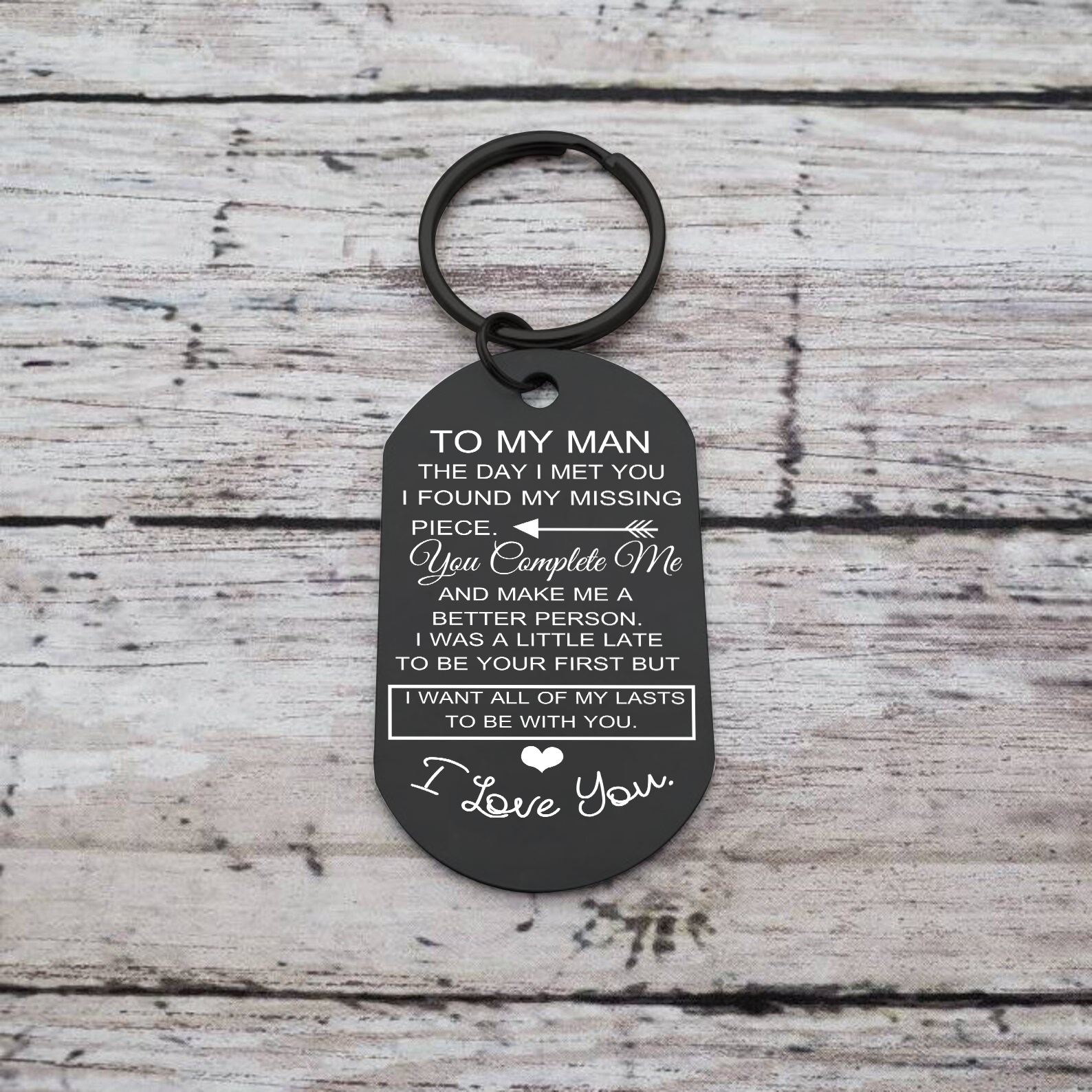 To My Man/Woman Custom Photo Keyring Couple Keychain Stainless Steel Keychain Valentine's Day Gift for Couples-Jessemade AU