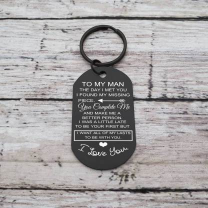 To My Man/Woman Custom Photo Keyring Couple Keychain Stainless Steel Keychain Valentine's Day Gift for Couples-Jessemade AU