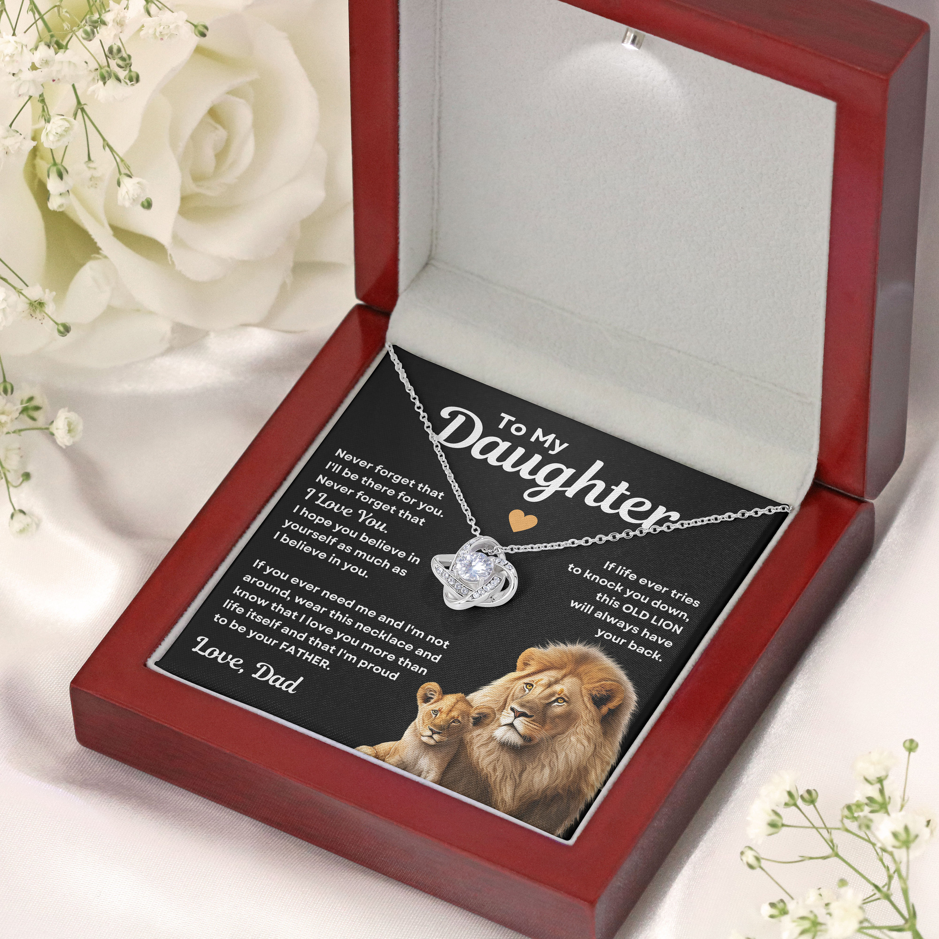 To My Daughter Love Knot Necklace Dad to Daughter Necklace Special Birthday Gift for Her - Never Forget That I'll Be There For You-Jessemade AU