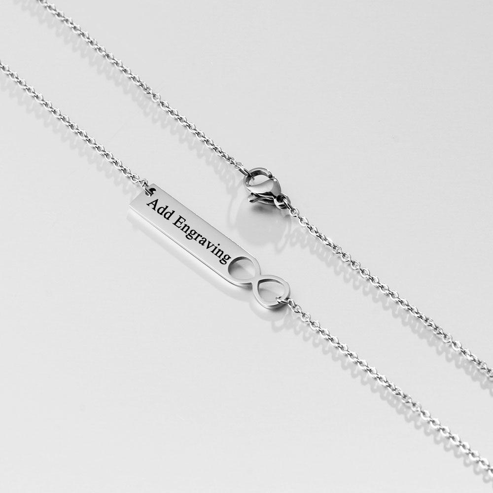 Engrave Name Personalised Custom Name Infinity Necklace-Jessemade AU