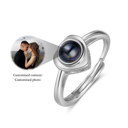 Personalised Photo Projection Ring Open Ring Couples Rings Romantic Gifts For Him/Her-Jessemade AU