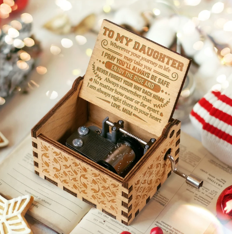To My Daughter-Exquisite Wooden Music Box From Mum To Daughter-Jessemade AU