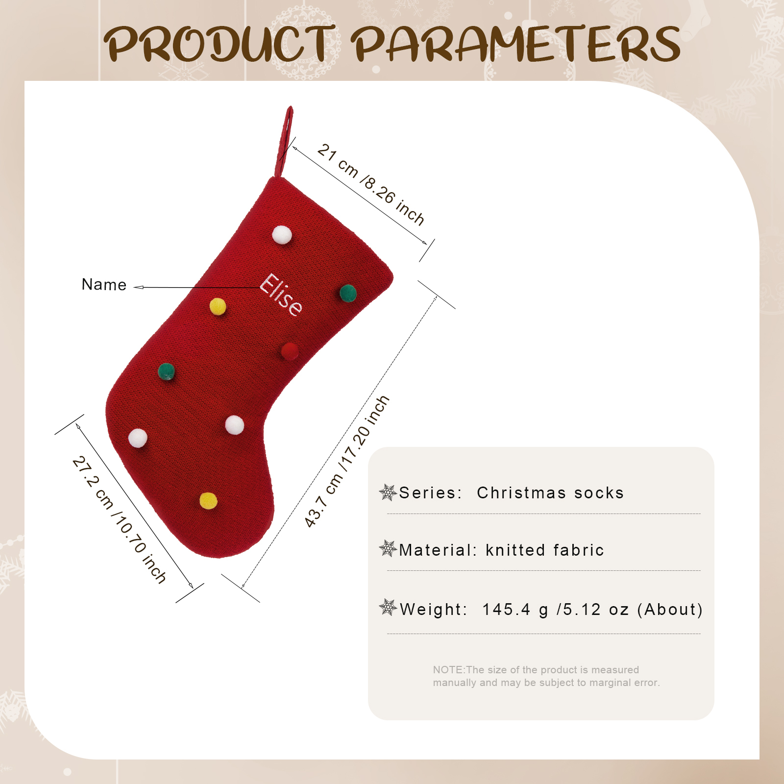 Customised 1 Name Christmas Stocking Ornament Fireplace Decorations Personalised Christmas Gift for Family Friends-Jessemade AU