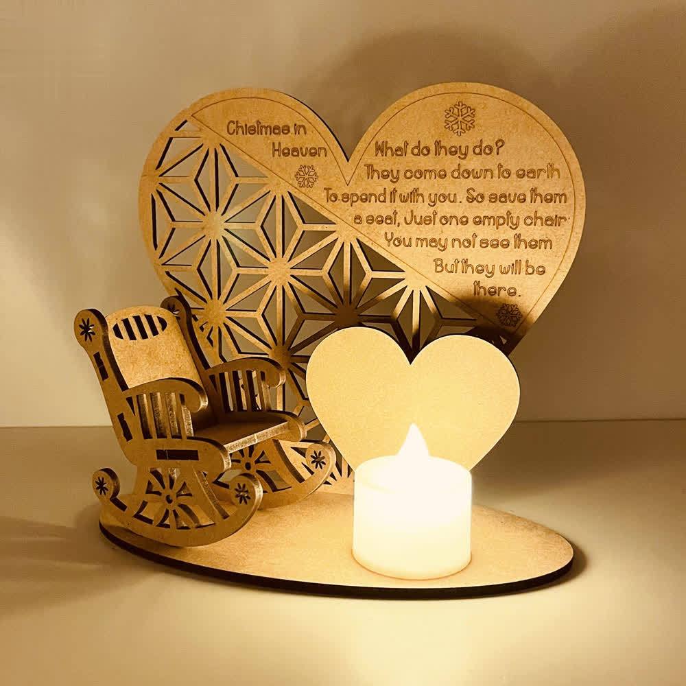 Personalised Christmas in Heaven Rocking Chair Ornament Memorial Tabletop Plaque-Jessemade AU