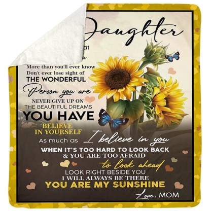 To My Daughter You Are My Sunshine Flannel Blanket-Jessemade AU