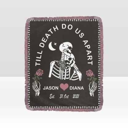 "Till Death Do Us Apart" Halloween Blanket Personalised Blanket Couple Blanket-Jessemade AU